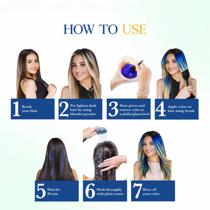 Cosglam Semi Permanent Hair Color for Women & Men (#51 Wonder Blue)