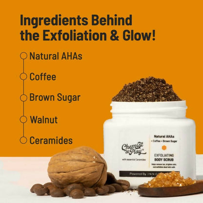 Chemist At Play Exfoliating Body Scrub For Removing Tan & Dead Skin Cells, Men & Women