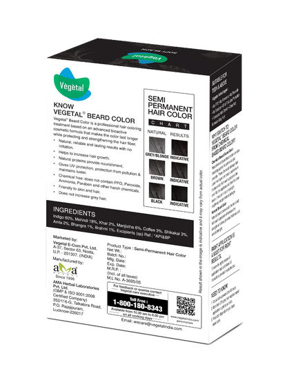 Vegetal Safe Color For Beard - Soft Black