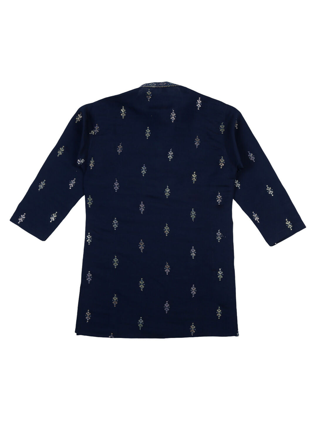 Joban Fashion Kids Island Traditional Ethnic Wear with Silk Sequence Embroidery Kurta and Pyjama Set - Blue