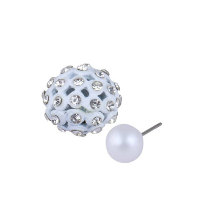 Trendoo Jewelry Gold-Polished Stylish Fancyr White Studs