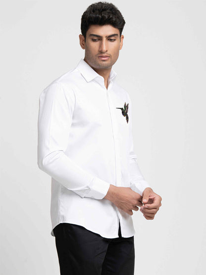 Bird Embroidered Shirt by Hilo Design