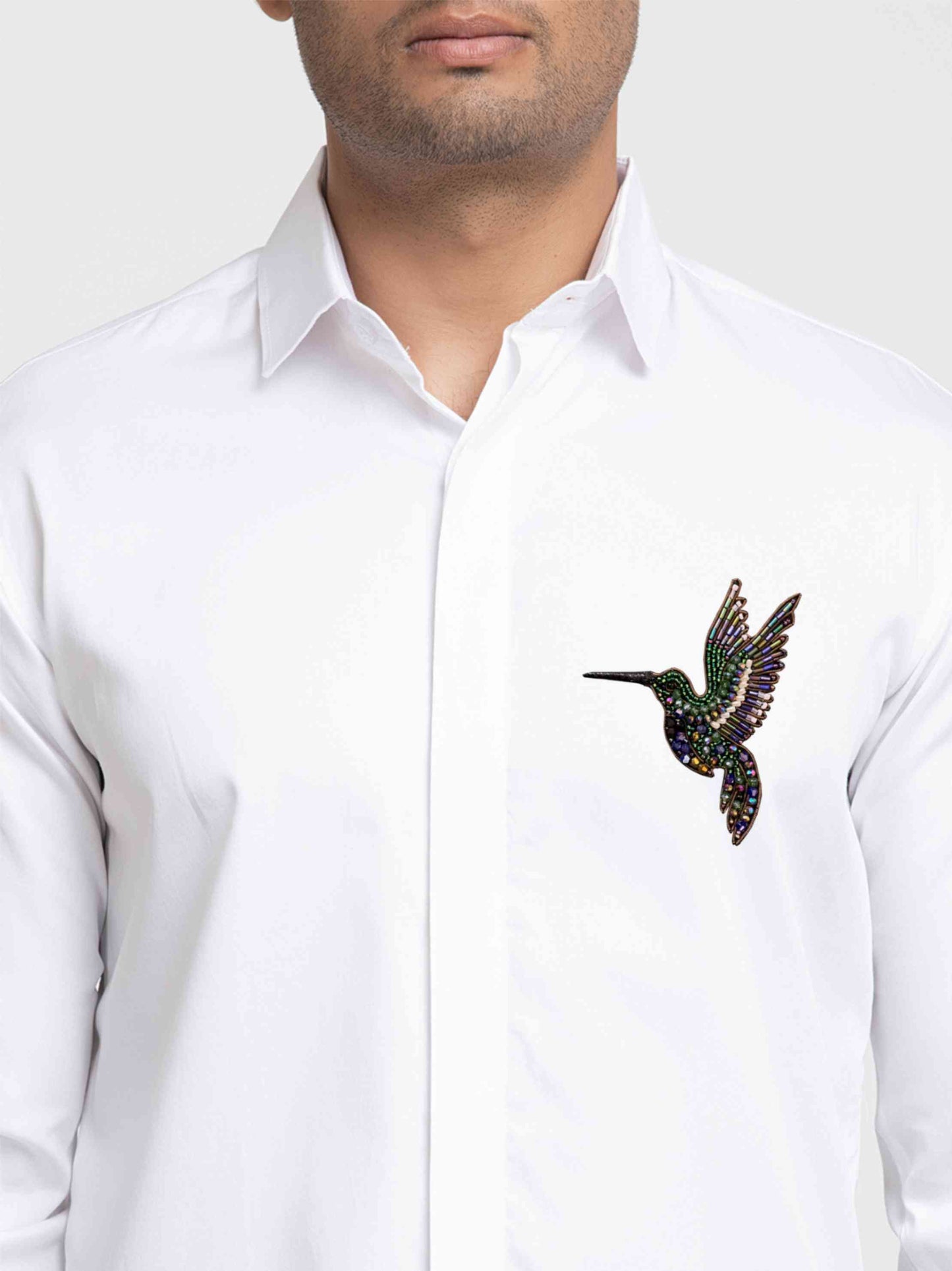 Bird Embroidered Shirt by Hilo Design
