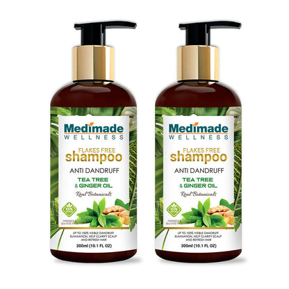 Medimade Wellness Flakes Free Anti Dandruff Shampoo with Tea Tree and Ginger Oil