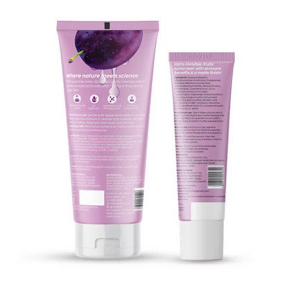 PLIX The Plant Fix Jamun Active Acne Kit With Spf 50+ Sunscreen & Juicy Cleanser