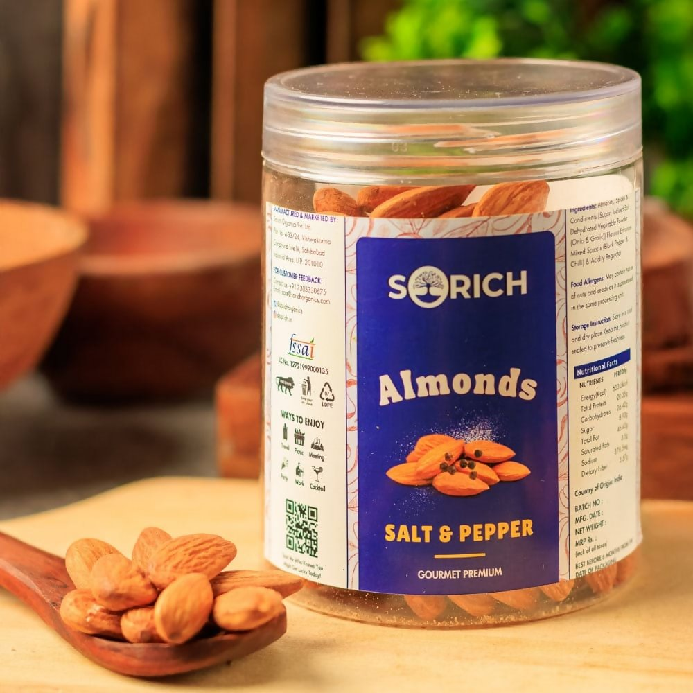 Sorich Organics Salted & Black pepper Almonds