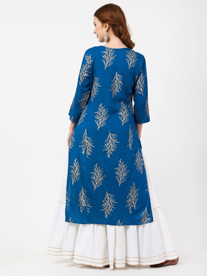 Cheera Kurta with Skirt & Embroidered Dupatta Set (CH111KSD)
