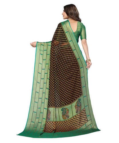 Vamika Black Chiffon Brasso Bollywood Style Woven Saree (DIMPLE BLACK)