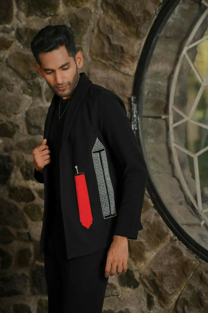 Statement Embroidered Black Co-Ord Set by Hilo Design