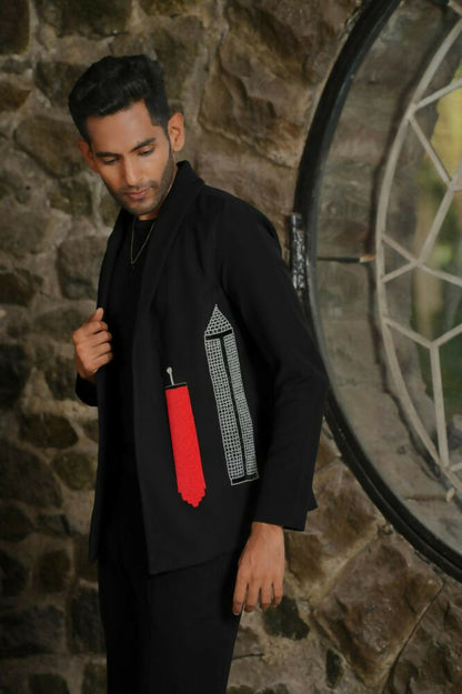 Statement Embroidered Black Co-Ord Set by Hilo Design