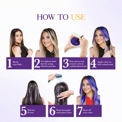 Cosglam Semi Permanent Hair Color for Women & Men (#61 Purple Blue)