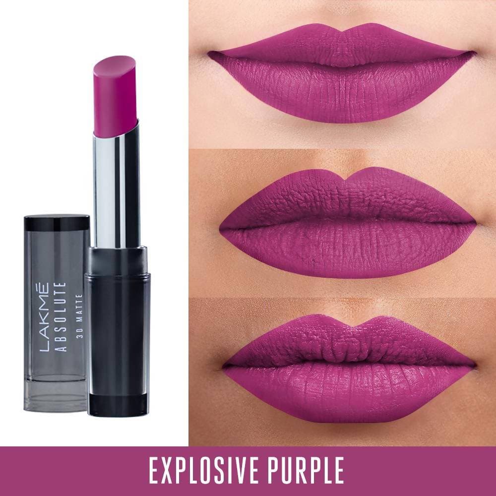 Lakme Absolute 3D Lipstick Explosive Purple - 3.6 gms