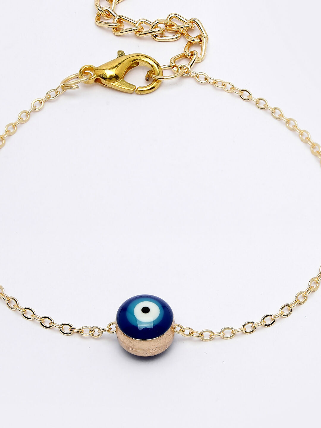NVR Women Gold-Toned Evil Eye Rakhi With Roli Chawal