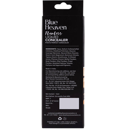 Blue Heaven Flawless Liquid Concealer Cream