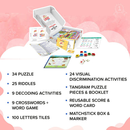 ClassMonitor Brain Development Puzzle Solving Home Learning Educational Kit with Free App with 25 Riddles for kids of Age group 6 - 8 Years
