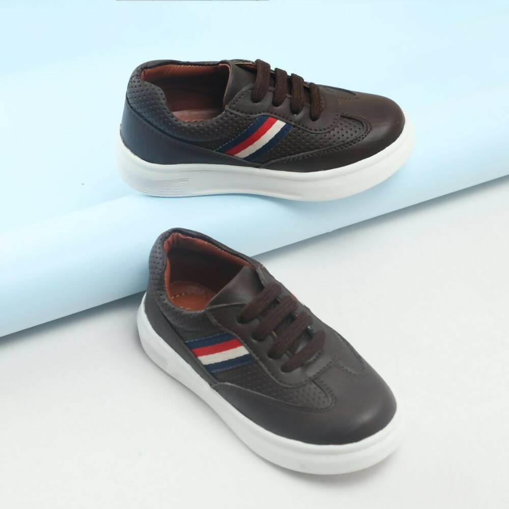 Tiny Bugs Boys Lace Up Casual Sheos - Dark Brown