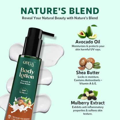 Orgatre Body Lotion Avocado & Shea Butter With SPF 15PA++