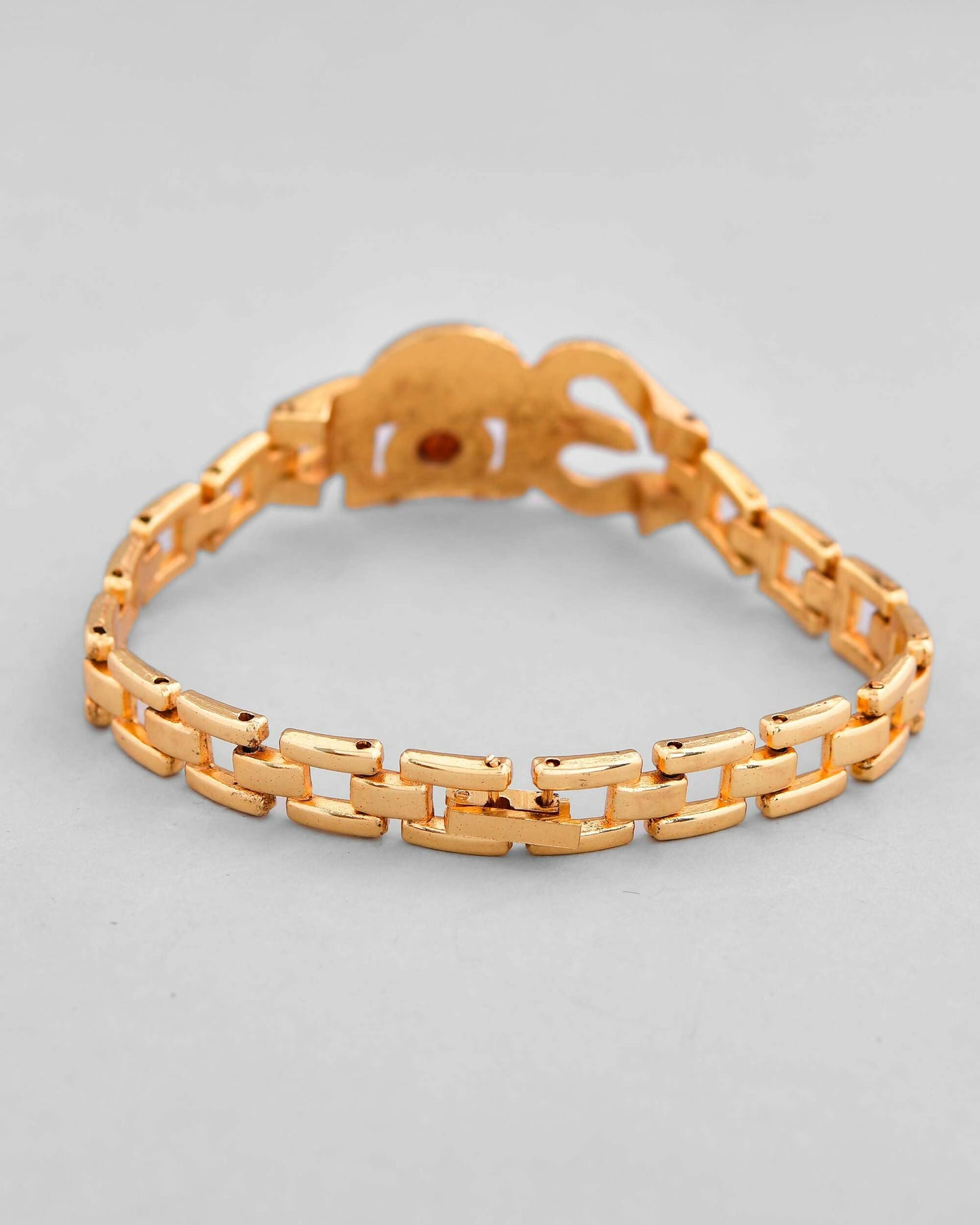 VOJ Gold-Polished Rudraksh Om Bracelet