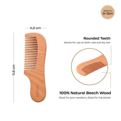 Maate Baby Wooden Comb Set | Beechwood Comb and Hair Brush