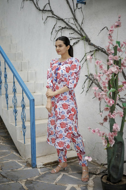 Aayaa Pure Muslin printed Multi Co-Ord Set - Multi Color