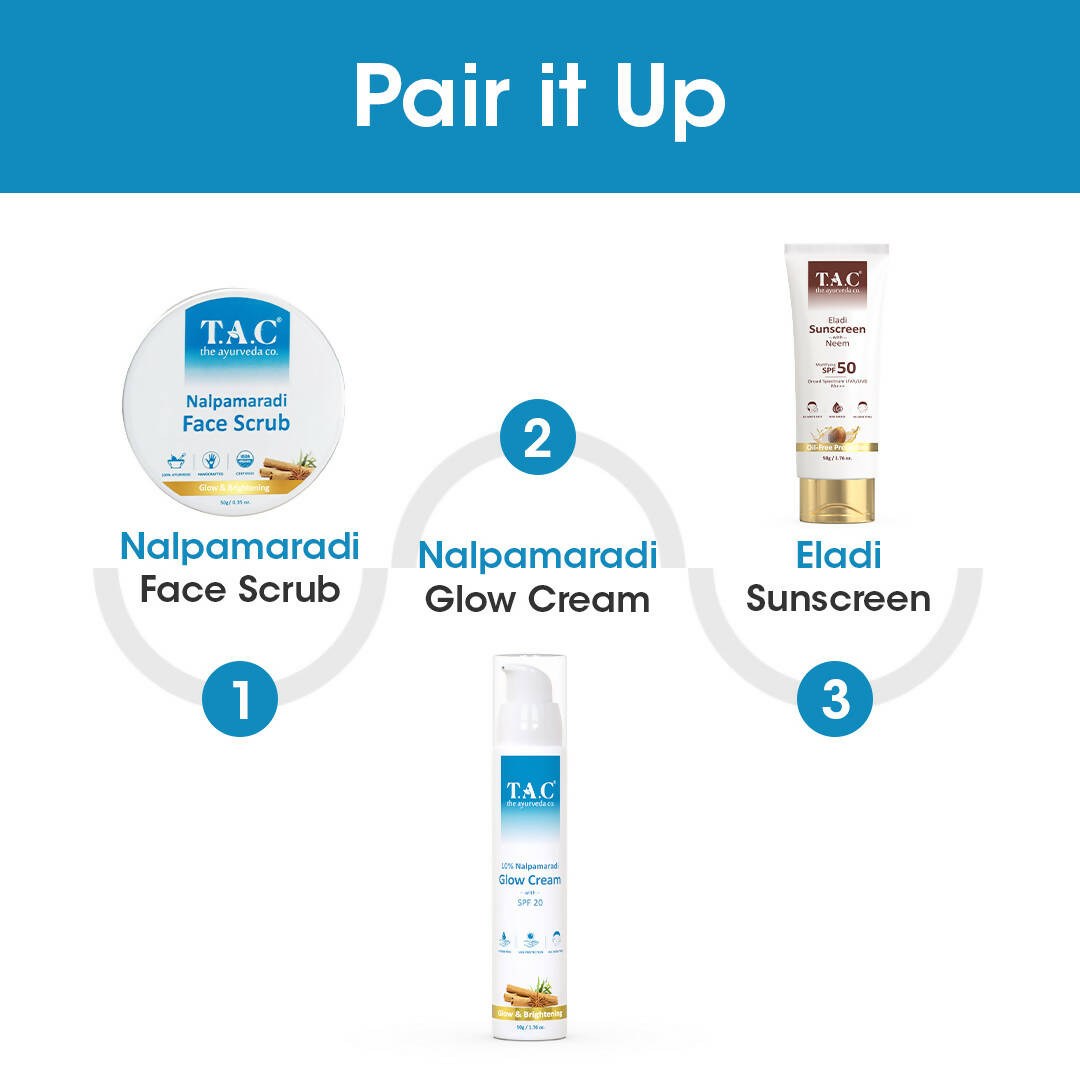 T.A.C - The Ayurveda Co. 10% Nalpamaradi Glow Cream with SPF 20, Skin Brightening and Detan for Women & Men
