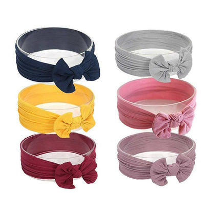 Snowie Soft Turban Knotted Cotton Headbands For Baby Girls Multicolor