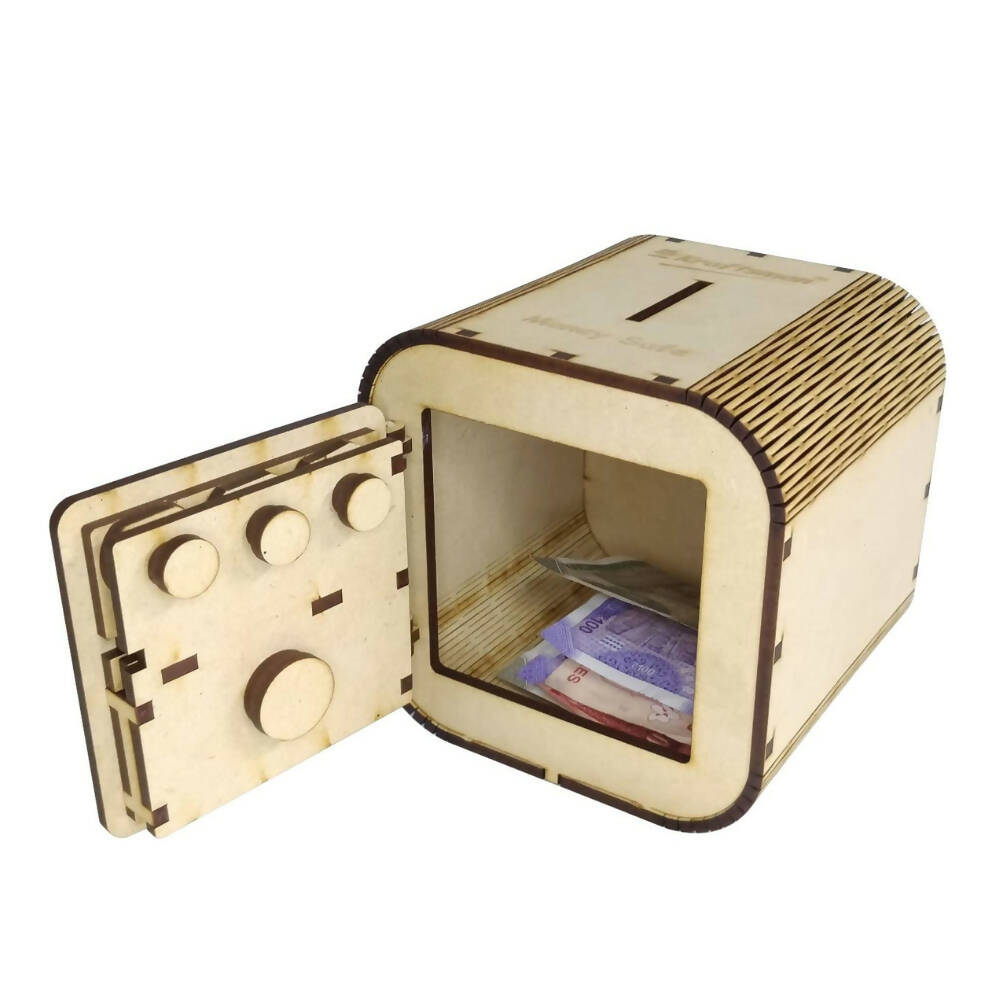 Kraftsman Wooden Money Safe For Kids And Adults | Make In India | Money Chest Style