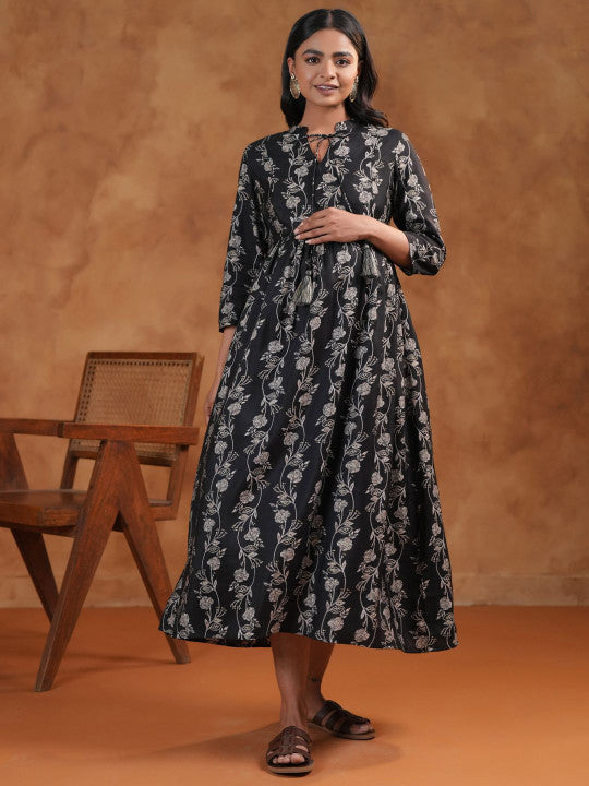 Anayna Floral Printed Fit & Flared Maternity Ethnic Dresses