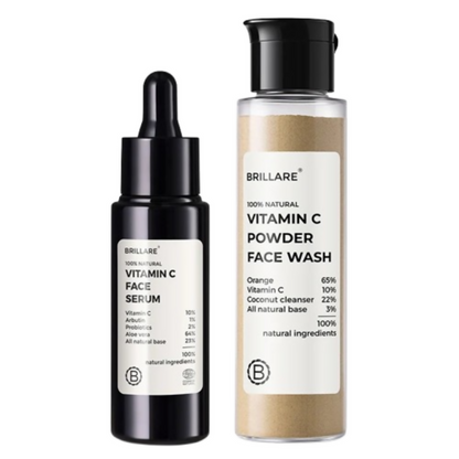 Brillare 10% Vitamin C Face Serum & Vitamin C Powder Face Wash