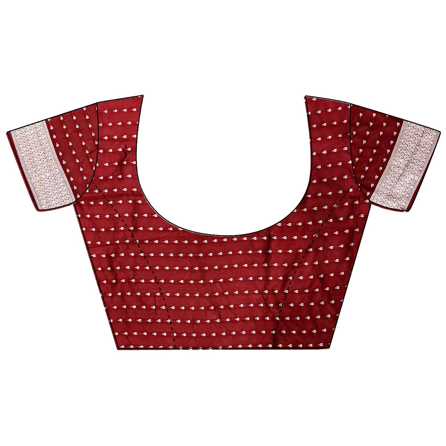Joban Fashion Maroon Floral Motifs Soft Silk Banarasi Saree