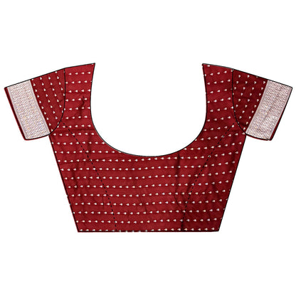 Joban Fashion Maroon Floral Motifs Soft Silk Banarasi Saree