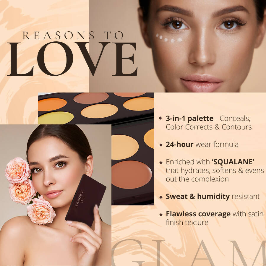 Colorbar 24Hrs Wear Concealer Palette Medium-Deep - 9 gms