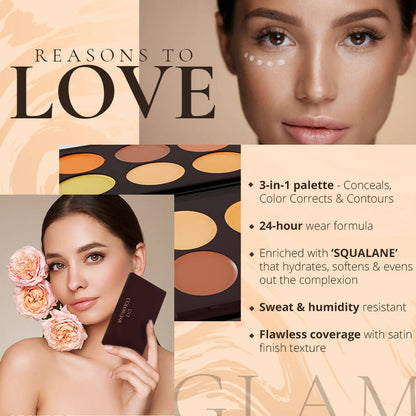 Colorbar 24Hrs Wear Concealer Palette Medium-Deep - 9 gms