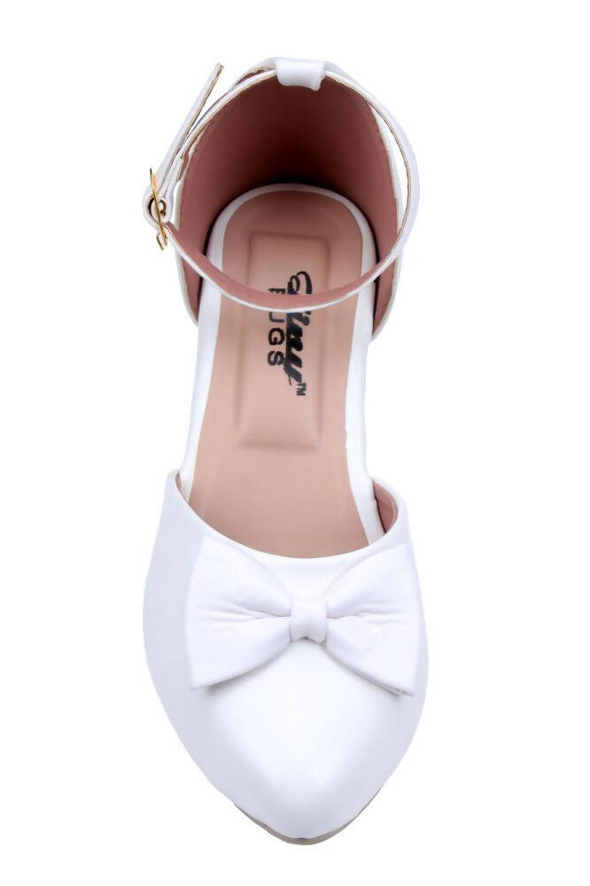 Tiny Bugs Girls Bow Embellished Ballerinas - White