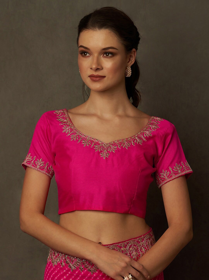 Saree Mall Bandhani Embroidered Pure Georgette Bandhani Sarees