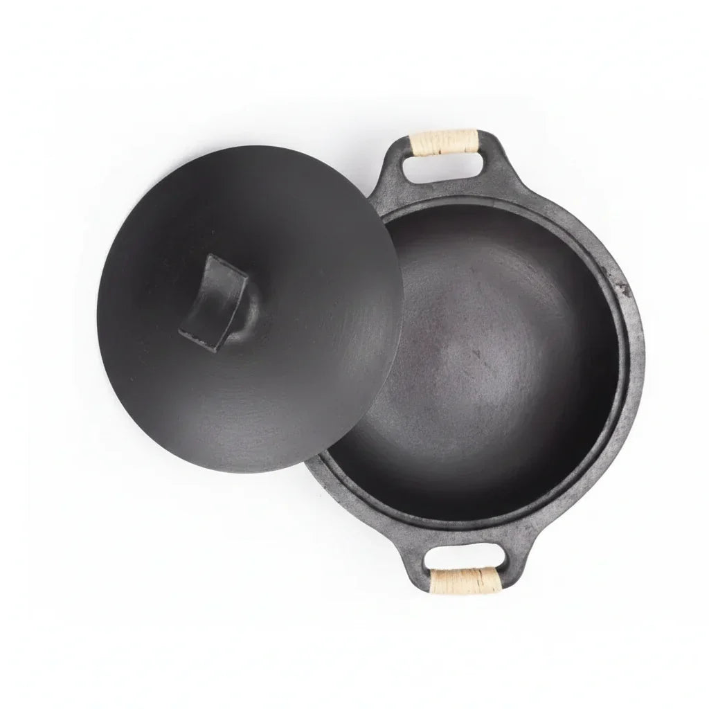 Zishta Kadai Manipur Longpi Black Pottery with Wooden Handles