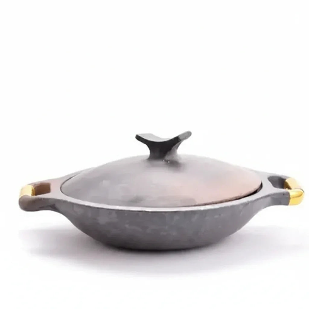Zishta Kadai Manipur Longpi Black Pottery with Wooden Handles