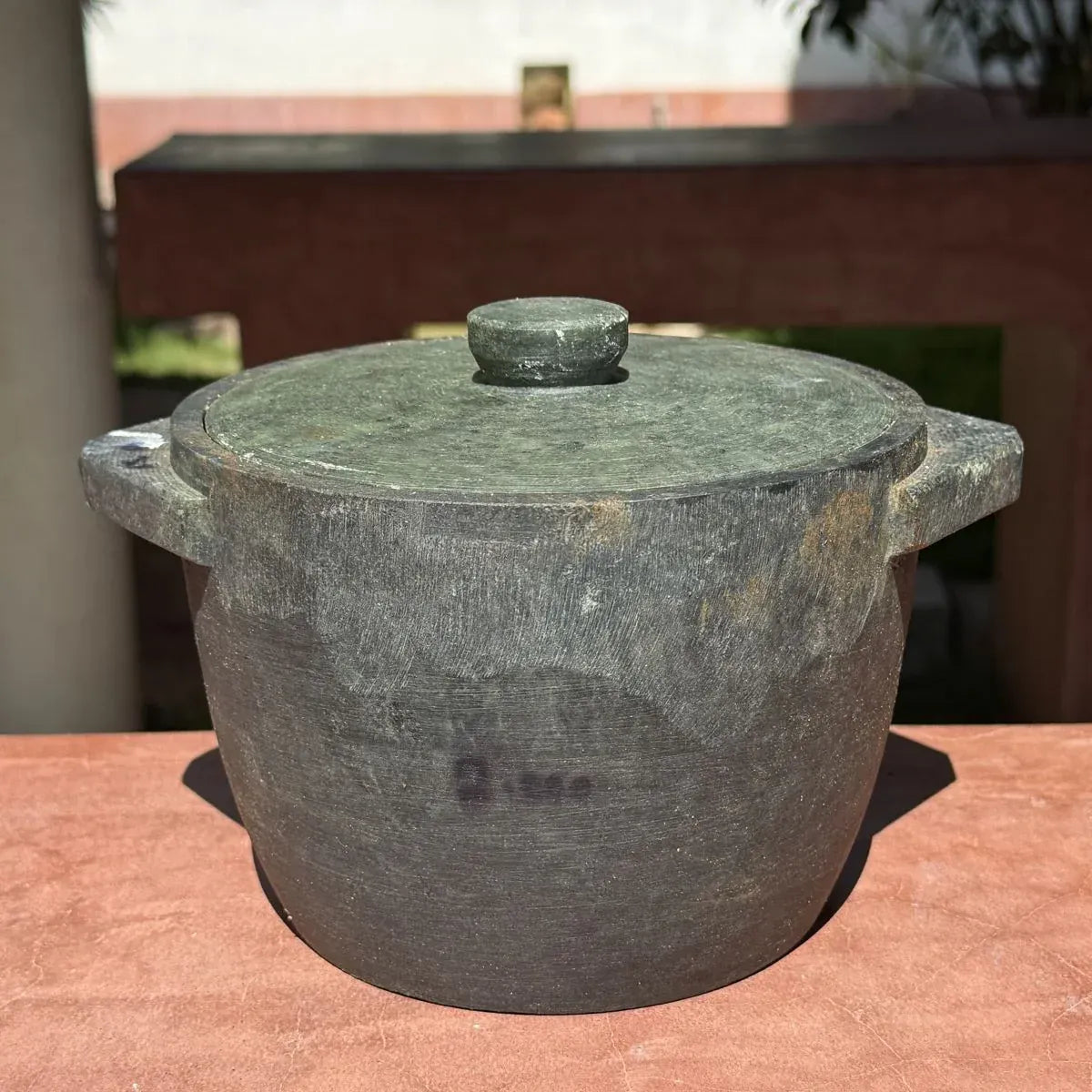 Zishta Soapstone Cookware Kalchatti with Lid Treated - Extra Large Treated