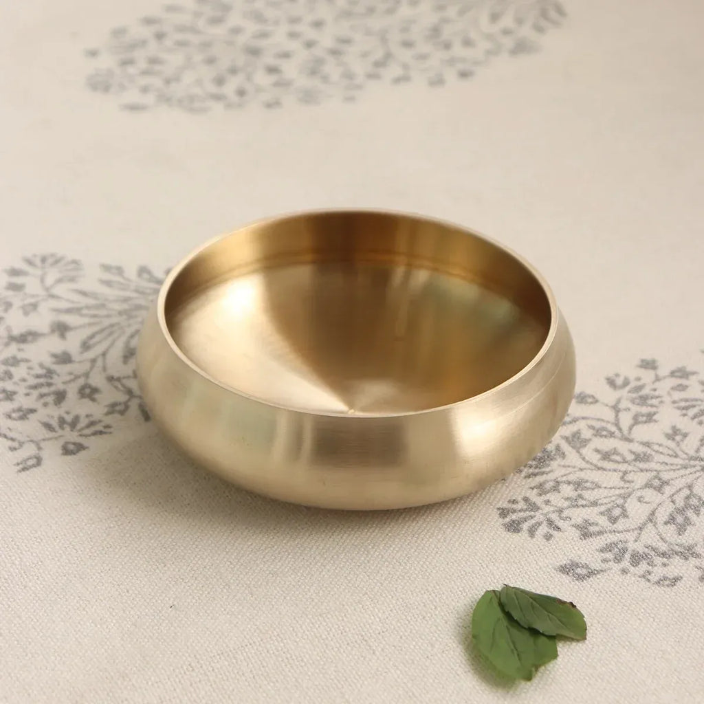 Zishta Kansa Bela Shrikhand Bowl Handcrafted Bronze Serving Bowl