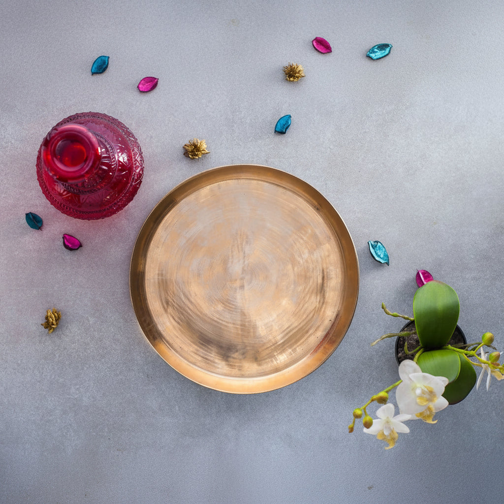 Zishta Kansa Bronze Handcrafted Dinner Plate
