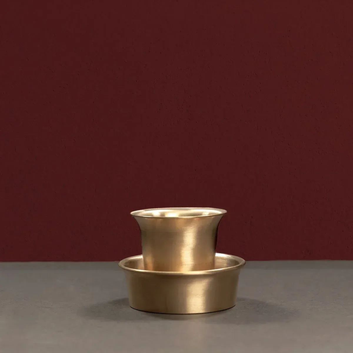 Zishta Kansa Tulsi Davara Tumbler Handcrafted Bronze Traditional Cup