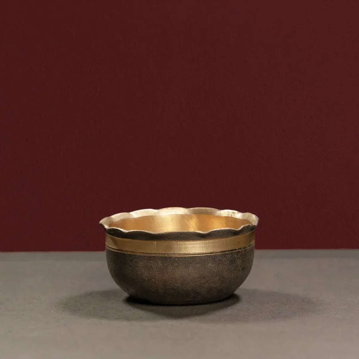 Zishta Kansa Bronze Serving Bowl Petal Shape