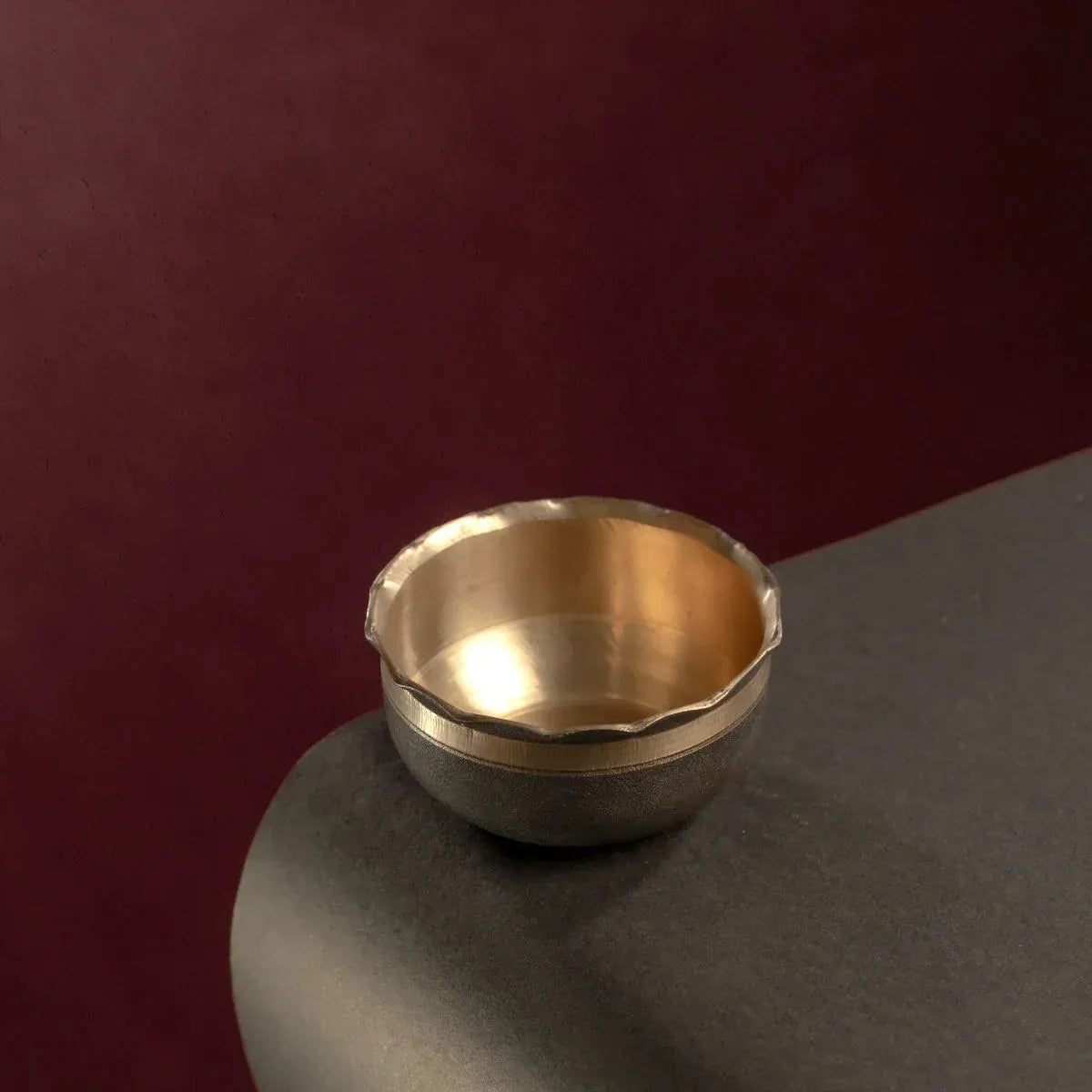 Zishta Kansa Bronze Serving Bowl Petal Shape