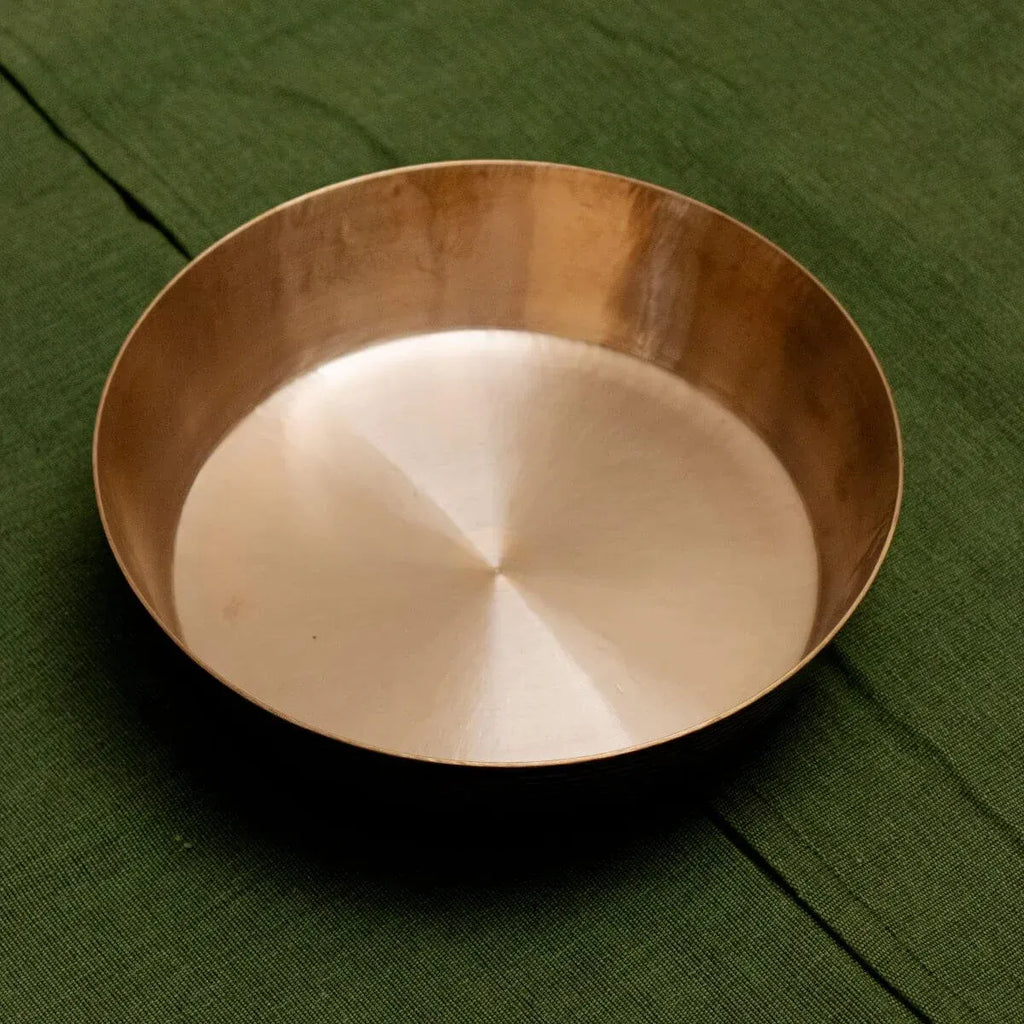 Zishta Kansa Serving Bowl Handcrafted Bronze Large