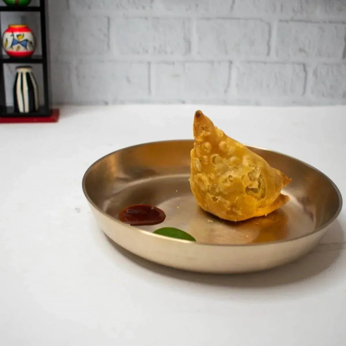 Zishta Kansa Snack Plate Handcrafted Bronze Serveware