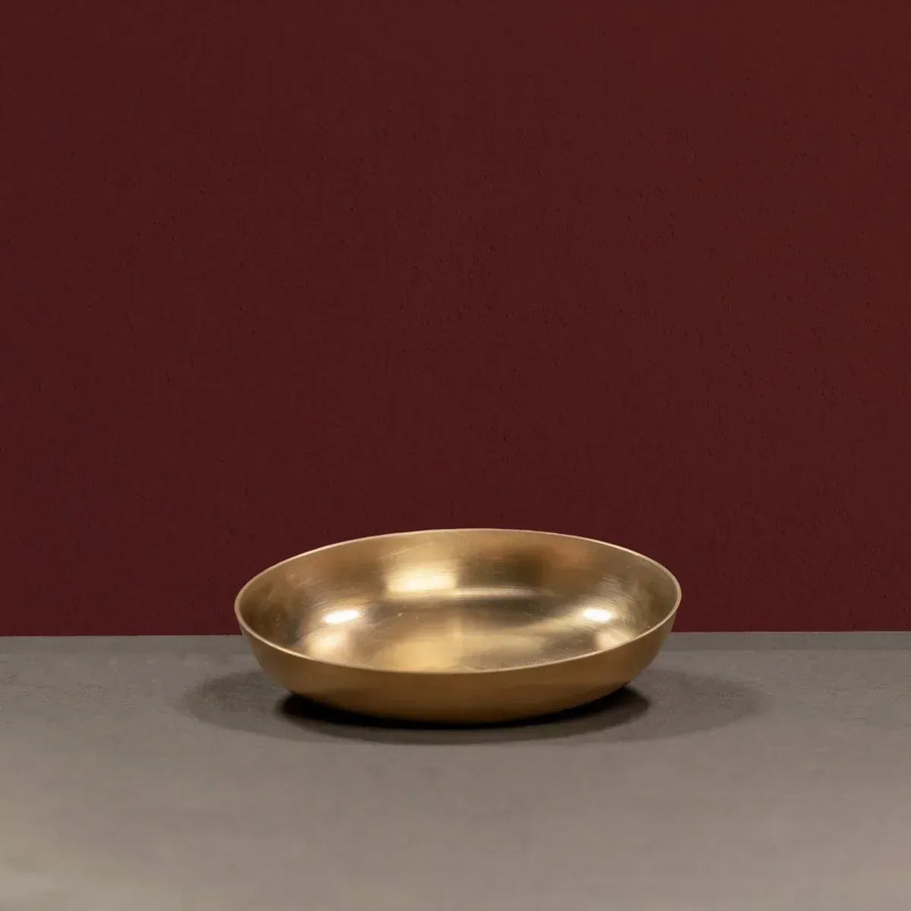 Zishta Kansa Snack Plate Handcrafted Bronze Serveware