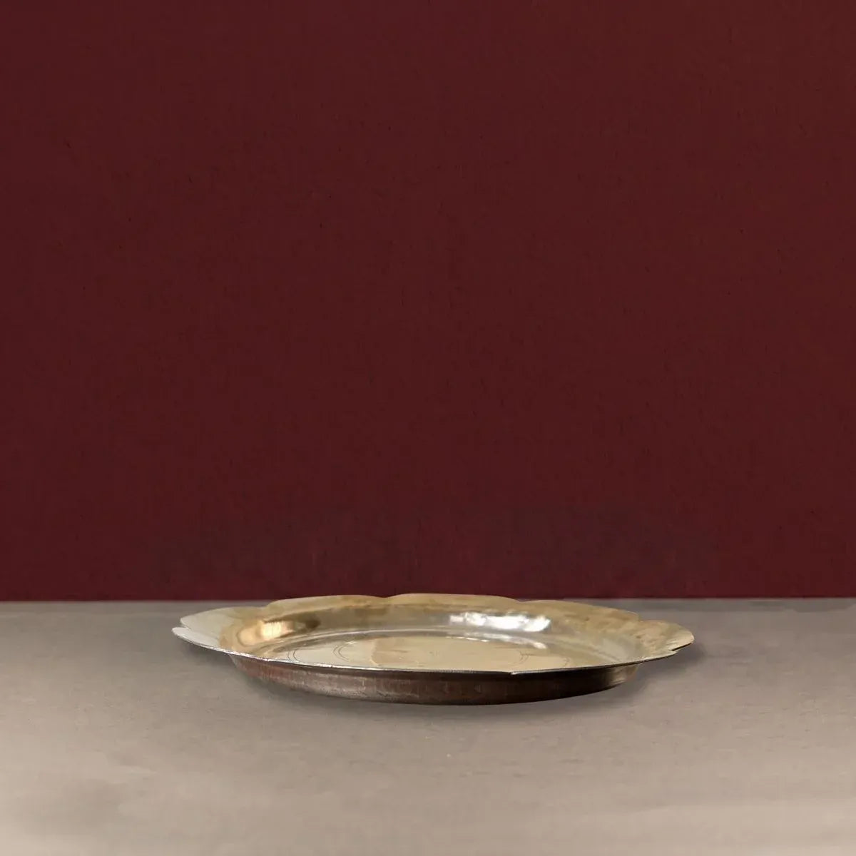 Zishta Kansa Thali Chandramalli Bronze Dinner Plate Handcrafted from West Bengal