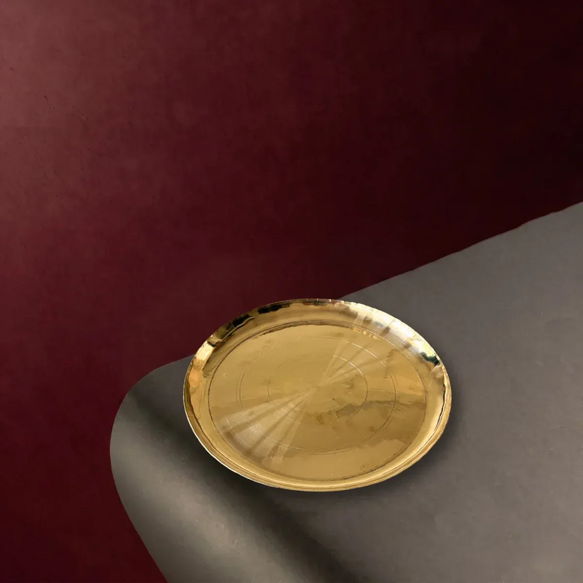Zishta Kansa Thali Lehri Bronze Dinner Plate Handcrafted Dinnerware from West Bengal