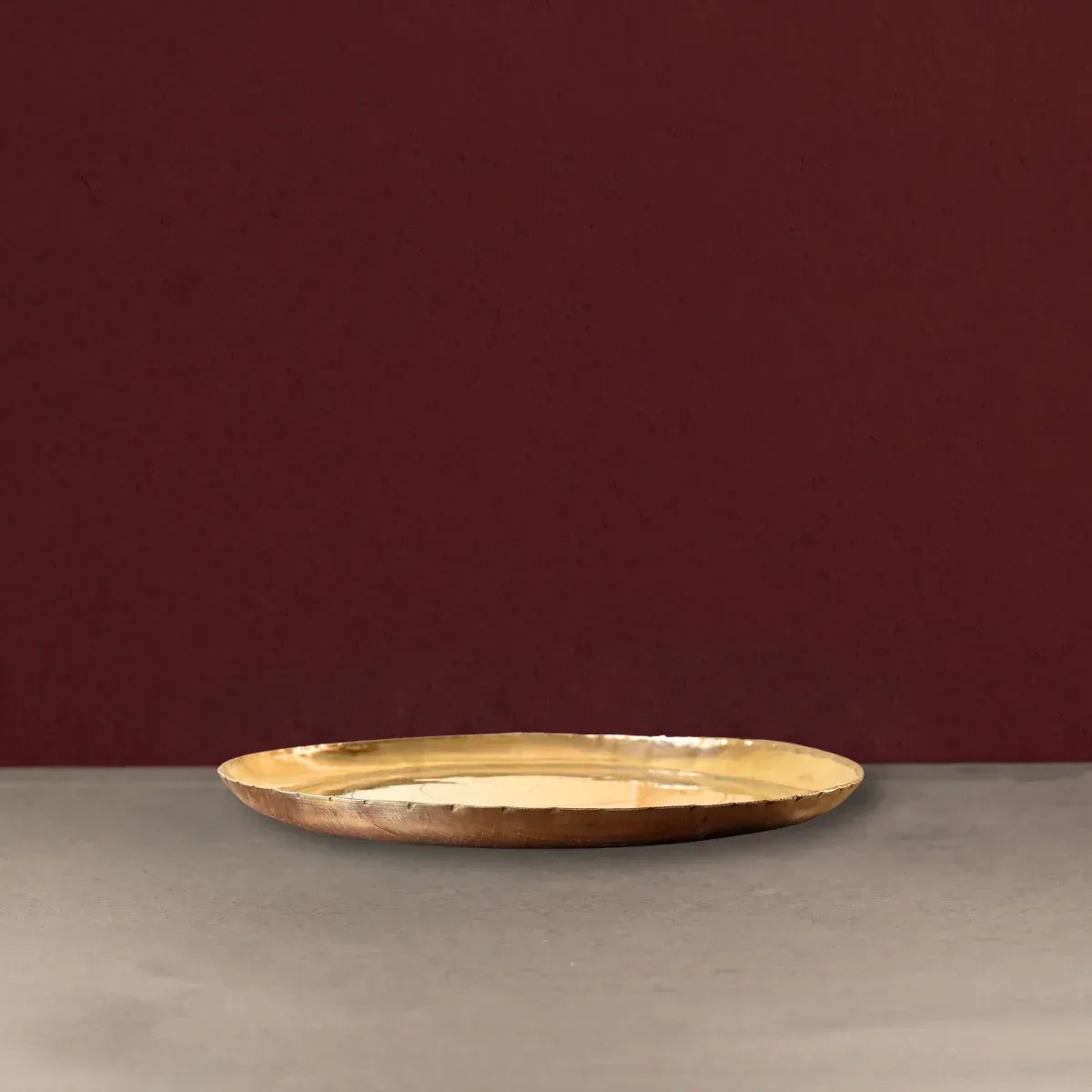 Zishta Kansa Thali Lehri Bronze Dinner Plate Handcrafted Dinnerware from West Bengal