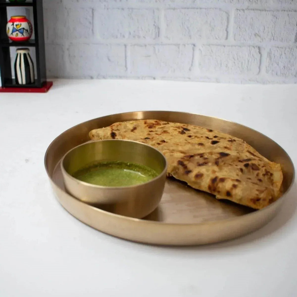 Zishta Kansa Thali Matt Finish Bronze Dinner Plate
